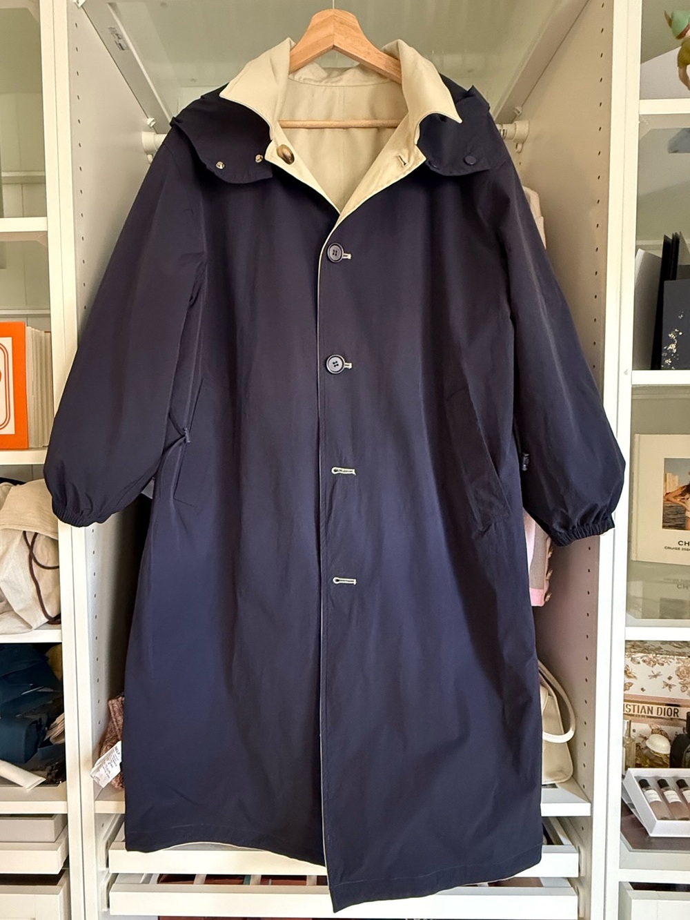 SELFWHO cotton blend reversible Trench coat - Picture 2 of 16
